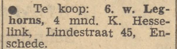 Lindestraat 45 K.Hesselink advertentie Tubantia 13-5-1958.jpg