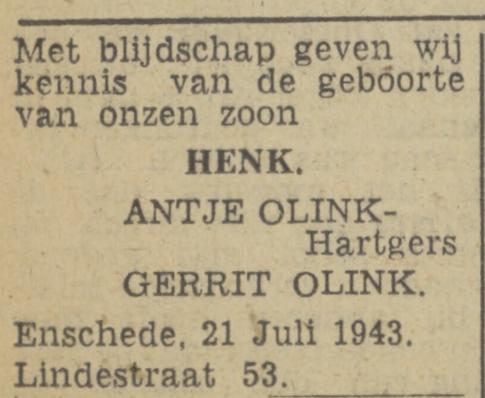 Lindestraat 53 Gerrit Olink advertentie Tubantia 23-7-1943.jpg