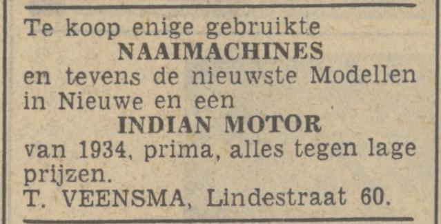 Lindestraat 60 T.Veensma advertentie Tubantia 25-3-1939.jpg