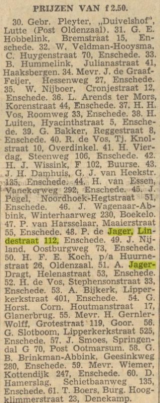 Lindestraat 112 P. de Jager krantenbericht Tubantia 17-12-1955.jpg