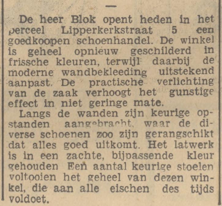 Lipperkerkstraat 5 schoenenzaak Blok krantenbericht Tubantia 17-2-1934.jpg