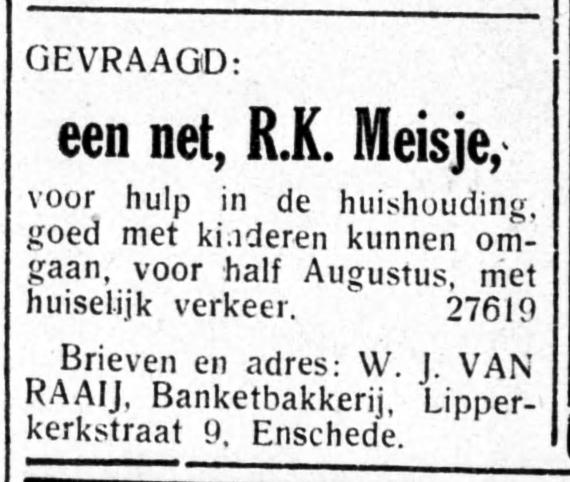 Lipperkerkstraat 9 W.J. van Raaij banketbakkerij advertentie 28-7-1932.jpg