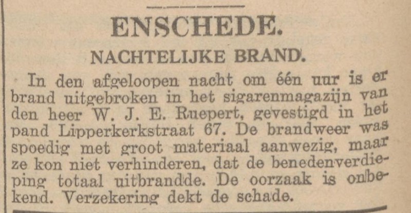 Lipperkerkstraat 67 sigarenmagazij W.J.E. Rueoert krantenbericht 30-8-1939.jpg