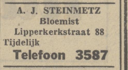 Lipperkerkstraat 88 A.J. Steinmetz bloemist advertentie Tubantia 19-3-1948.jpg