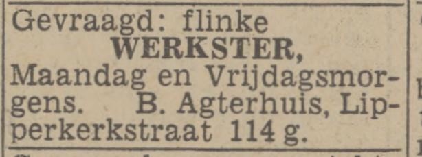 Lipperkerkstraat 114g B.Agterhuis advertentie Twentsch nieuwsblad 17-11-1942.jpg