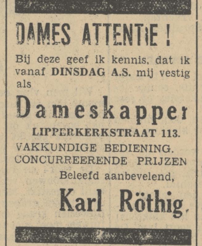 Lipperkerkstraat 113 Karl Ròthig advertentie Tubantia 14-2-1935.jpg