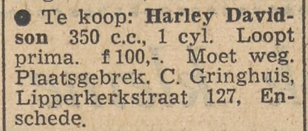 Lipperkerkstraat 127 C.Gringhuis advertentie Tubantia 19-2-1955.jpg