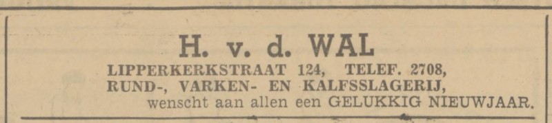 Lipperkerkstraat 124 slagerij H. v.d. Wal advertentie Tubantia 31-12-1937.jpg
