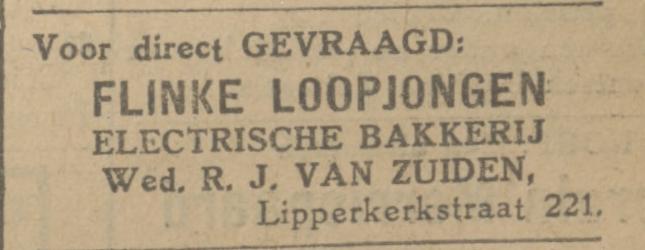 Lipperkerkstraat 221 electrische bakkerij wed. R.J. van Zuiden advertentie Tubantia 29-3-1928.jpg