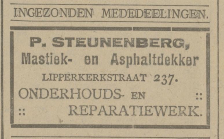 Lipperkerkstraat 237 P.Steunenberg asphaltdekker advertentie Tubantia 30-6-1920.jpg