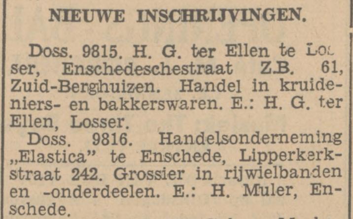 Lipperkerkstraat 242 Elastica Grossier in rijwielbanden H.Muller krantenbericht Tubantia 4-8-1934.jpg