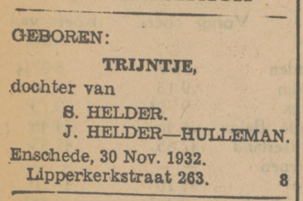 Lipperkerkstraat 263 S.Helder advertentie Tubantia 1-12-1932.jpg
