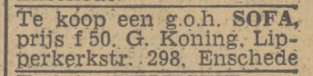 Lipperkerkstraat 298 G.Koning advertentie Twentsch nieuwsblad 26-9-1944.jpg