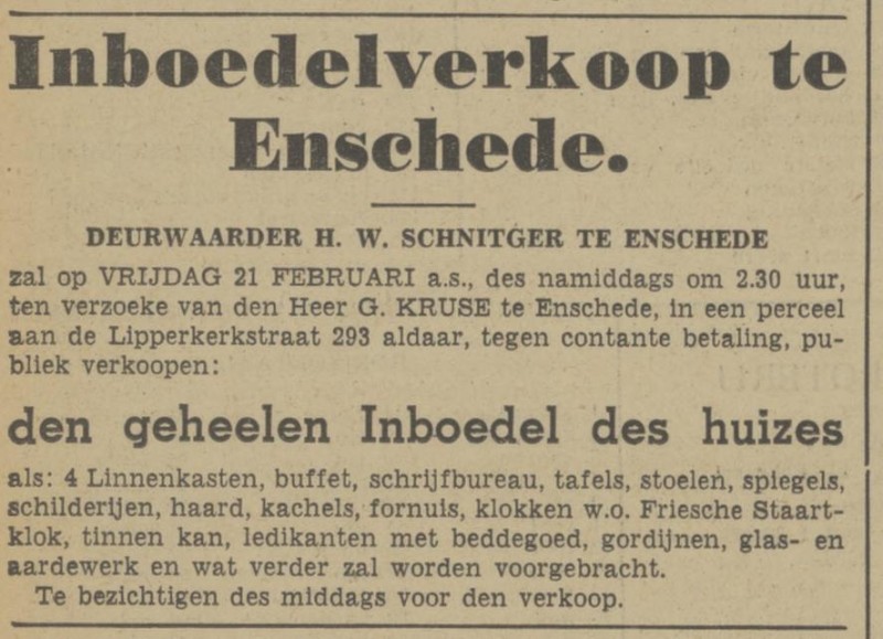 Lipperkerkstraat 293 G.Kruse advertentie Tubantia 15-2-1941.jpg