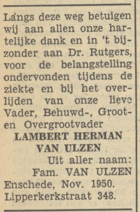 Lipperkerkstraat 348 L.H. van Ulzen advertentie Tubantia 24-11-1950.jpg