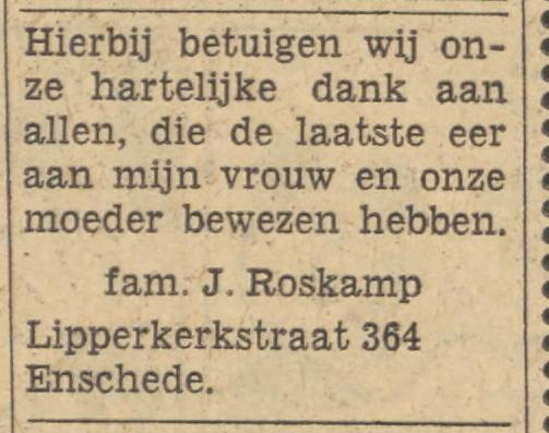 Lipperkerkstraat 364 J.Roskamp advertentie Tubantia 20-2-1963.jpg