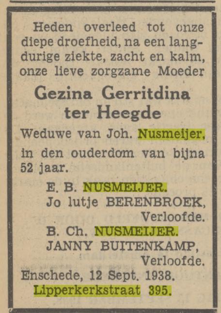 Lipperkerkstraat 395 G.G.Nusmeijer-ter Heegde overlijdensadvertentie Tubantia 13-9-1938.jpg