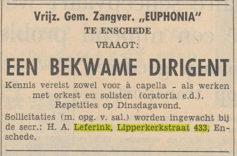 Lipperkerkstraat 433 H.A. Leferink advertentie Tubantia 19-2-1959.jpg
