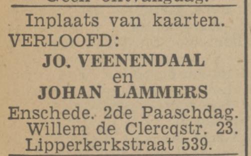 Lipperkerkstraat 539 Johan Lammers advertentie Twentsch nieuwsblad 21-4-1943.jpg